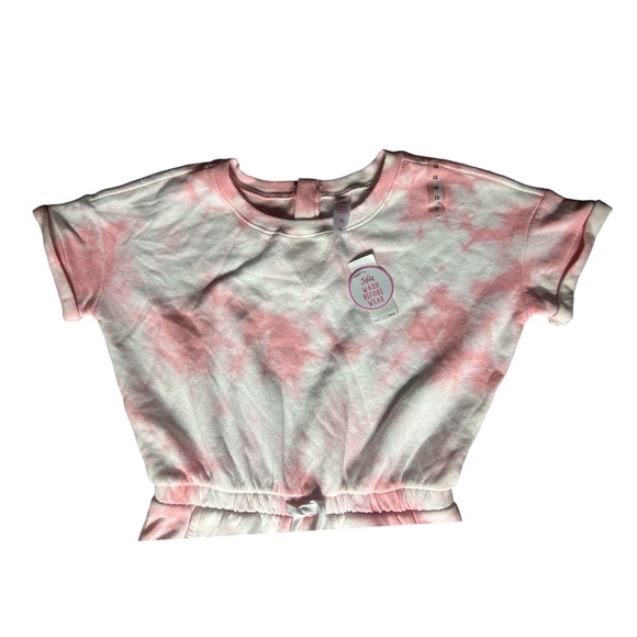 Brand New Justice White & Pink Sweatpants Romper, Size 14, with Tags - Picture 3 of 6